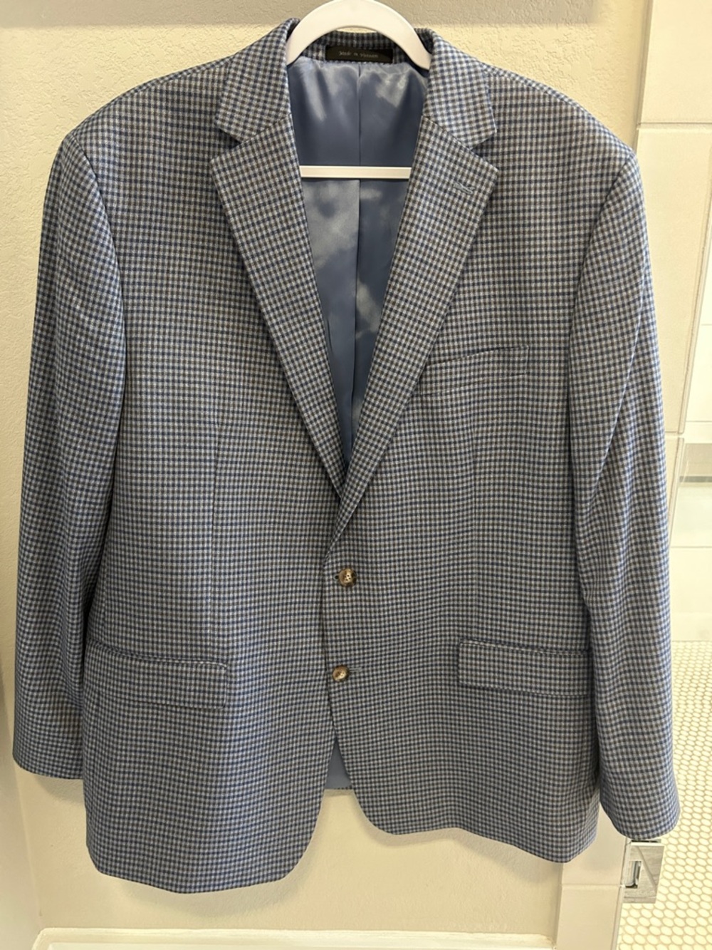 Chaps Light Blue Glen Plaid Sport Coat